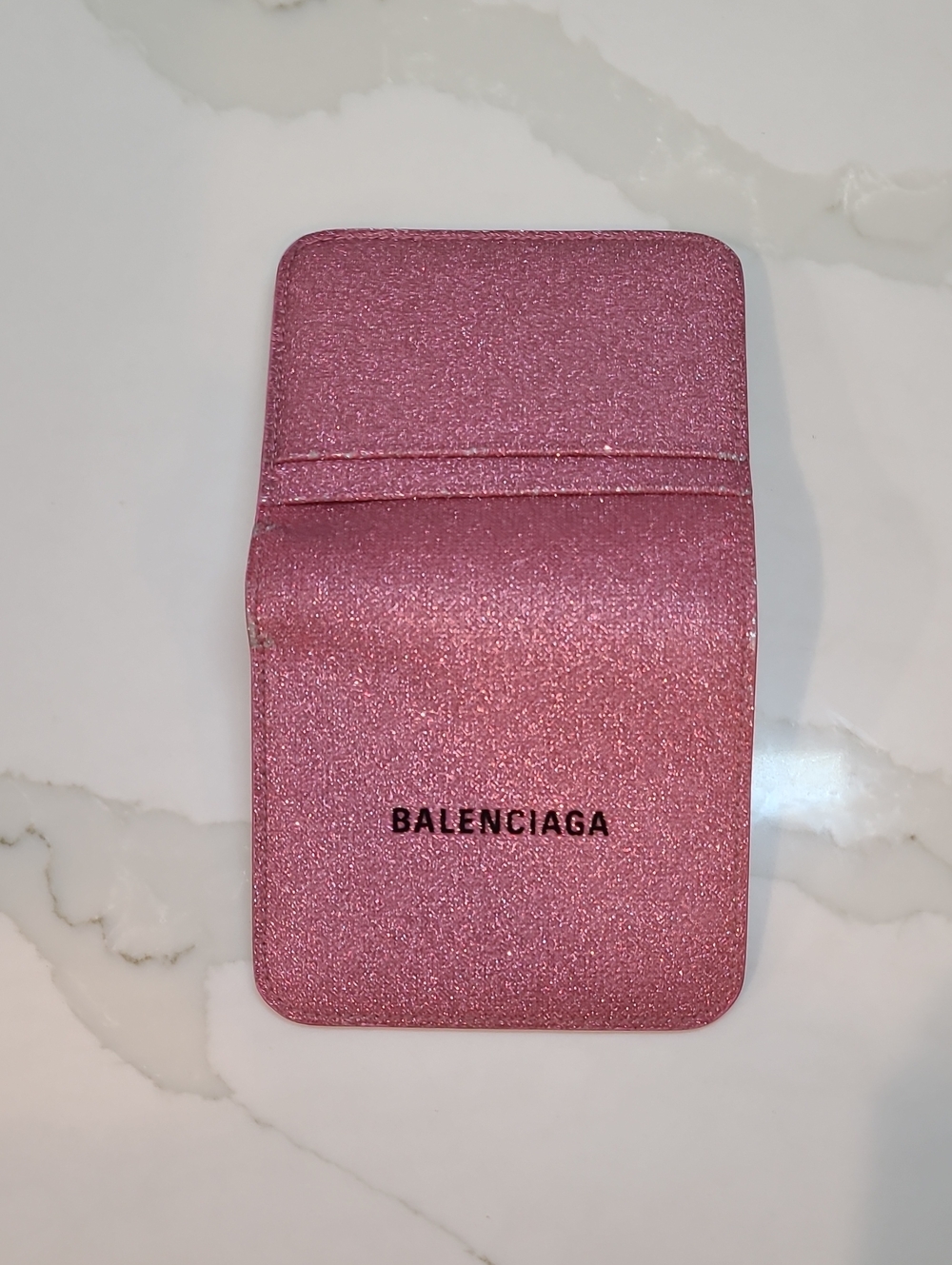 Balenciaga Glittery Pink Cash Flap bifold Women's wallet Coin Card Holder - Picture 13 of 13